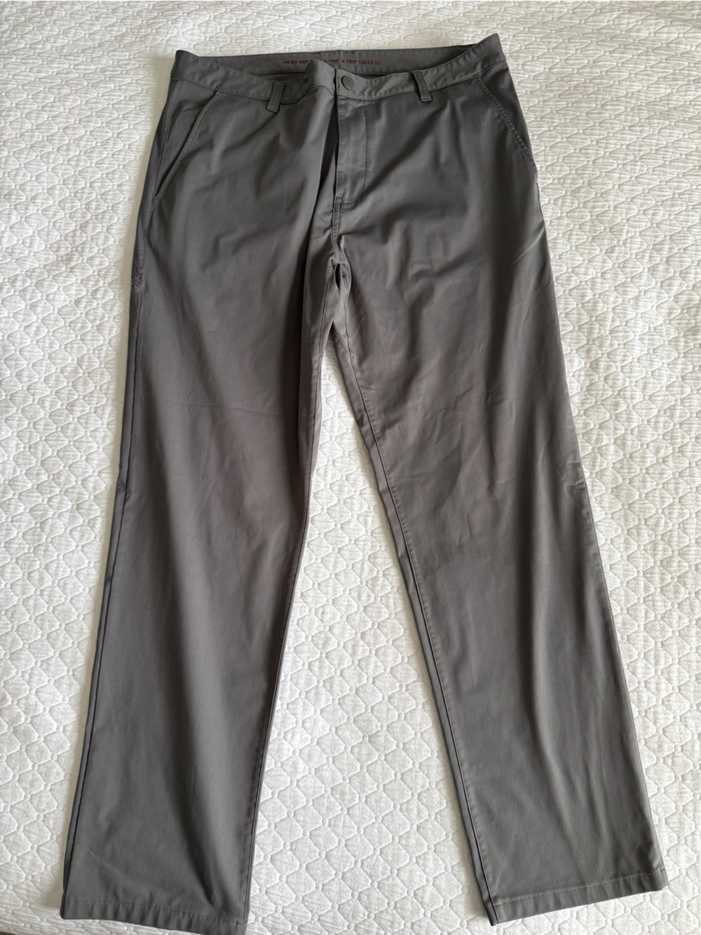 RHONE Men's Grey Straight-Fit Chinos